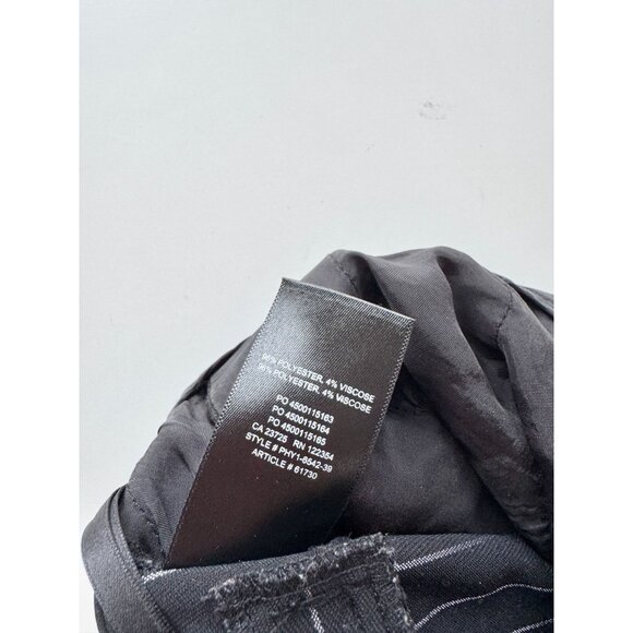 Aritzia BABATON Modesto Black Striped Matte Satin Pleated Trousers Pants, Size 6 - Picture 9 of 15